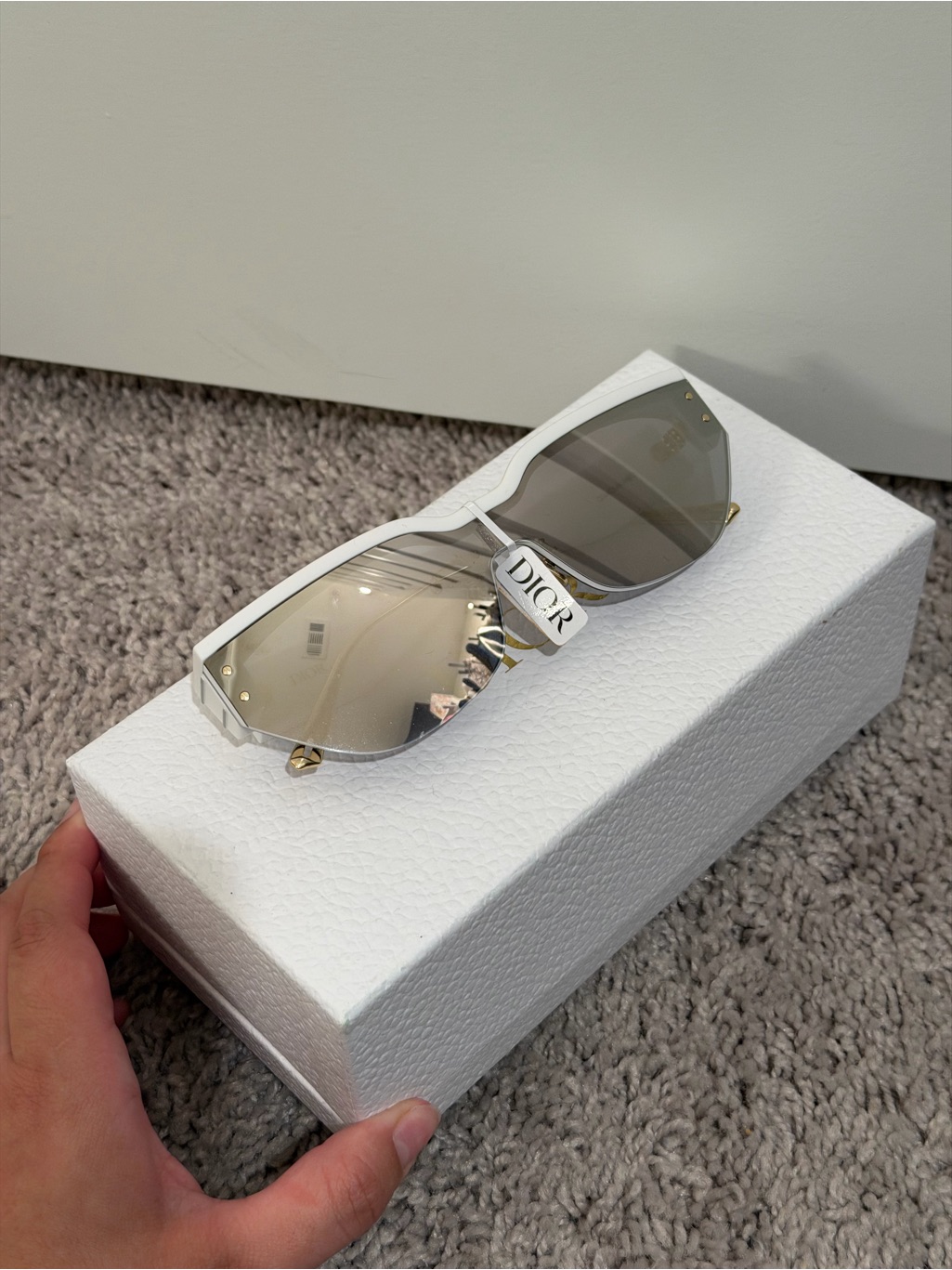 Dior White/Grey Mirrored Diorclub M3u Shield Sunglasses